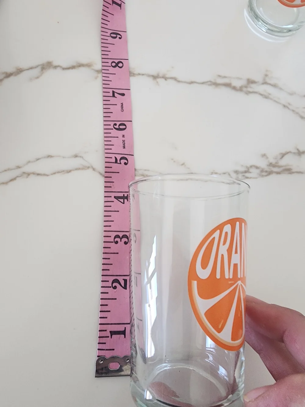 Vintage Luminarc Orange Slice Juice Glasses Set of 4 1970s Retro MCM France 4